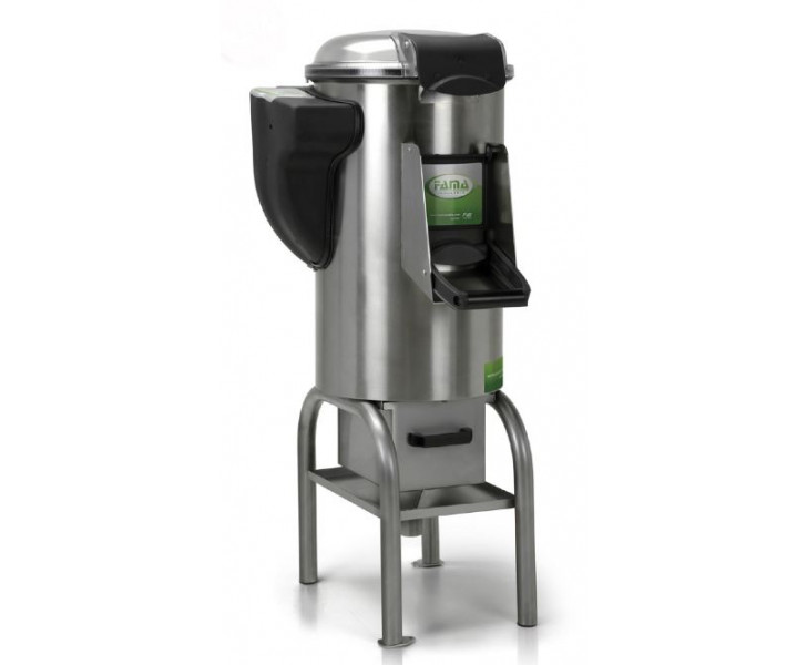 FAMA Pelapatate Elettrico da Pavimento Alto FP112 - Capacità di Carico Kg 18 - Produzione 500 Kg/ora - Durata Ciclo di Pulitura: 120-150 sec - Monofase
