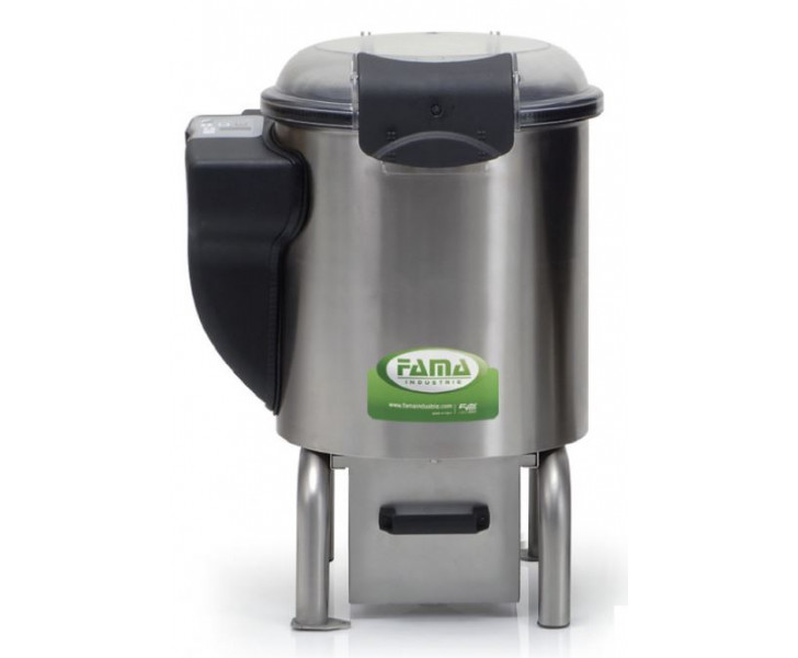FAMA Pelapatate Elettrico da Pavimento FP107 - Capacità di Carico Kg 5 - Produzione 150 Kg/ora - Durata Ciclo di Pulitura: 60-90 sec - Trifase