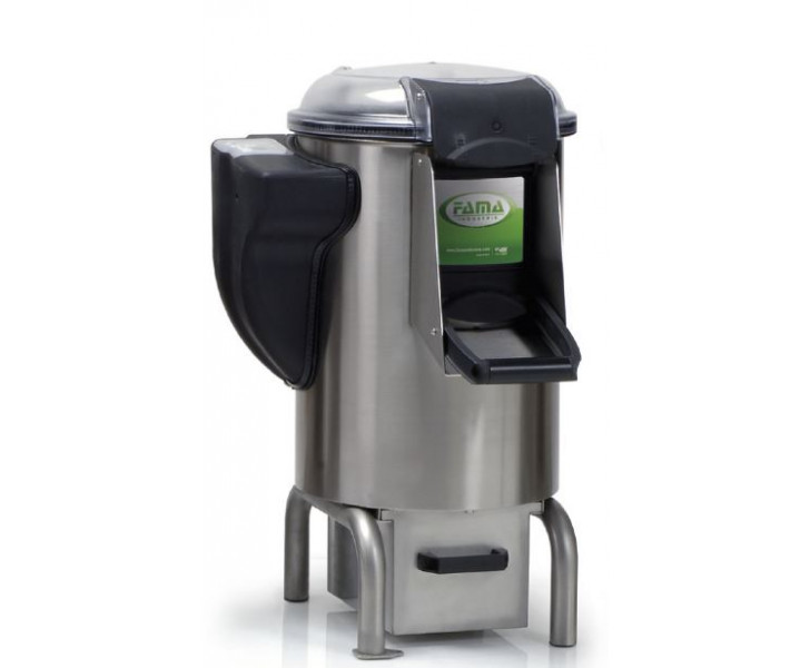 FAMA Puliscicozze Elettrico da Pavimento FPC107 - Capacità di Carico Kg 10 - Produzione 150 Kg/ora - Durata Ciclo di Pulitura: 120-150 sec - Trifase