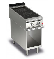 BARON Cucina Elettrica ad Induzione - 2 Zone Cottura su Vano a Giorno Q90PCV/IND400 - Potenza kW 10 - Prof. Serie 900 - Dim. 400(L)x900(P)x870(H) mm - Linea  QUEEN9