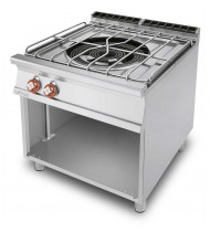 LOTUS PA-98G Cucina a Gas 1 Fuoco con Vano a Giorno – Paellero – Potenza kW 26,7 - Prof. Serie 900 - Dim. 800(L)x900(P)x900(H) mm - Linea IPERLOTUS