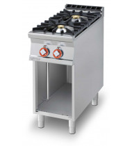 LOTUS PC-94G Cucina a Gas 2 Fuochi con Vano a Giorno – Potenza kW 11,0 - Prof. Serie 900 - Dim. 400(L)x900(P)x900(H) mm - Linea IPERLOTUS