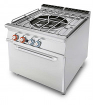 LOTUS PAF-98G Cucina a Gas 1 Fuoco – Paellero – Potenza kW 35,2 – con Forno a Gas Statico GN 2/1 - Prof. Serie 900 - Dim. 800(L)x900(P)x900(H) mm - Linea IPERLOTUS