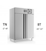 FRIULINOX CUBE ARF70/70 Armadio Combinato Frigo/Congelatore Gastronomia Inox 304 - 2 Porte - 1400 Lt GN 2/1 - Temp. Pos/Neg (-2° +8°C) (-25° -15°C)  - Refr. Ventilata 
