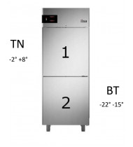 ILSA NEOS Armadio Combinato Frigo/Congelatore in Acciaio Inox AN35X1510 - Doppia Temperatura Pos/Neg (-2° +8°C) (-20° -10C°) - 2 Sportelli - Refr. Ventilata e Statica - 700 Litri GN 2/1 per Gastronomia