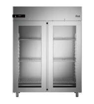 ILSA NEOS Armadio Congelatore in Acciaio Inox AN14V2510 - Temperatura Negativa (-20° -10°C) - 2 Porte in Vetro - Refr. Ventilata - 1400 Litri GN 2/1 per Gastronomia