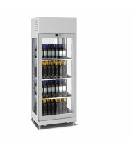 LONGONI VITRA 8513-XL Vetrina Refrigerata Espositiva per 160 Bottiglie Vino - 3 Lati Vetro - Temp. +4 / +18 °C - Refrig. Ventilata - 3 Ripiani - Display Touch da 2,8”