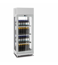 LONGONI VITRA 8514-XL Vetrina Refrigerata Espositiva per 160 Bottiglie Vino - 4 Lati Vetro - Temp. +4 / +18 °C - Refrig. Ventilata - 3 Ripiani - Display Touch da 2,8”