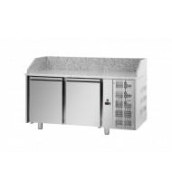 TECNODOM Banco Refrigerato Pizzeria 600x400 PZ02MID80 - Temp. Positiva (0 +10°C) - 2 Porte - Ventilato - Prof. 800mm