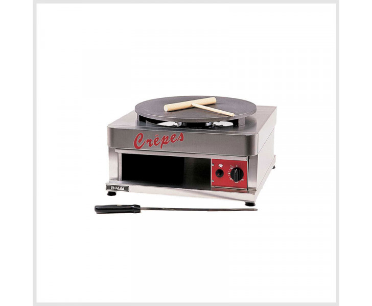 FABA Crepiera a Gas Singola G400S - Piatto in Ghisa Tondo Ø mm 400 e Vano Portaoggetti