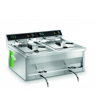FAMA Friggitrice Snack Elettrica da Banco Professionale MFR212R - Vasca Doppia da 12+12 Litri