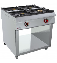 OFFCAR  Cucina a Gas Passante - 4 Fuochi con Vano a Giorno - Prof. Serie 900 - Dim. 900(L)x900(P)x900(H) mm - Linea STILE
