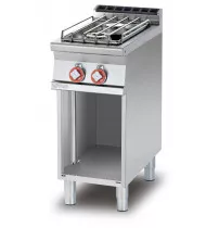 LOTUS PC-74GP Cucina a Gas 2 Fuochi con Vano a Giorno – Potenza kW 13,0 - Prof. Serie 700 - Dim. 400(L)x705(P)x900(H) mm - Linea SUPERLOTUS 