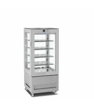 LONGONI VITRA 6114-S Vetrina Frigorifera Gelateria 4 Lati Vetro 300 Lt - Temp. -15 -24 °C - Refrig. Statica - No-Fog System - Display Touch - 4 Griglie Refrigerate