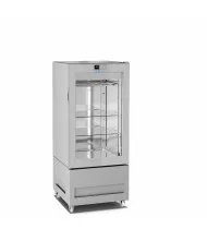LONGONI VITRA 6711-S Vetrina Frigo Frollatura Carne 1 Lato Vetro 300 Lt - Temp. 0 / +4°C - Refrig. Ventilata - 2 Ripiani in Vetro e Doppia Ganciera - Display Touch