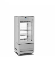 LONGONI VITRA 6712-S Vetrina Frigo Frollatura Carne 2 Lati Vetro 300 Lt - Temp. 0 / +4°C - Refrig. Ventilata - 2 Ripiani in Vetro e Doppia Ganciera - Display Touch