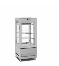 LONGONI VITRA 6714-S Vetrina Frigo Frollatura Carne 4 Lati Vetro 300 Lt - Temp. 0 / +4°C - Refrig. Ventilata - 2 Ripiani in Vetro e Doppia Ganciera - Display Touch