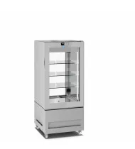 LONGONI VITRA 6212-S Vetrina Frigorifera Pasticceria 2 Lati Vetro 300 Lt - Temp. +2 / +10°C - Refrig. Statica - Display Touch - 3 Ripiani in Vetro