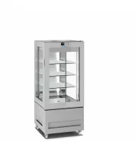 LONGONI VITRA 6213-S Vetrina Frigorifera Pasticceria 3 Lati Vetro 300 Lt - Temp. +2 / +10°C - Refrig. Statica - Display Touch - 3 Ripiani in Vetro