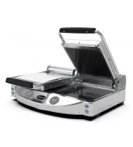 SPIDOCOOK Piastra in Vetroceramica Doppia con Piano Inferiore Liscio e Superiore Rigato SP020ER - Comandi Digitali 