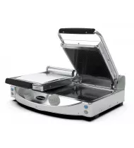SPIDOCOOK Piastra in Vetroceramica Doppia con Piano Inferiore Liscio e Superiore Rigato SP020PR - Comandi Manuali 
