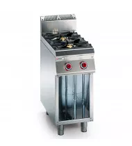 OFFCAR Cucina a Gas - 2 Fuochi con Vano a Giorno - Prof. Serie 700 - Dim. 400(L)x730(P)x900(H) mm - Linea STILE