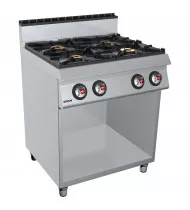 OFFCAR  Cucina Professionale a Gas - 4 Fuochi con Vano a Giorno - profondità serie 700 - Linea STILE