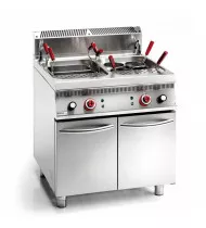 OFFCAR Cuocipasta Elettrico - 2 Vasche  Litri 30+30 - Prof. Serie 700 - Dim. 800(L)x730(P)x900(H) mm - Linea STILE