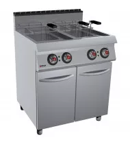 OFFCAR Friggitrice Elettrica su Mobile con 2 Porte 70FRE34 - 2 Vasche Litri 17+17 - Potenza kW 33 - Prof. Serie 700 - Dim. 800(L)x730(P)x900(H) mm - Linea STILE