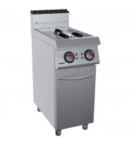 OFFCAR Friggitrice Elettrica su Mobile con Porta 70FRE16 - 2 Vasche Litri 8+8 - Potenza kW 14 - Prof. Serie 700 - Dim. 400(L)x730(P)x900(H) mm - Linea STILE