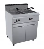 OFFCAR Friggitrice a Gas su Mobile con 2 Porte 70FRG34 - 2 Vasche Litri 17+17 - Potenza kW 33 - Prof. Serie 700 - Dim. 800(L)x730(P)x900(H) mm - Linea STILE