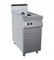 OFFCAR Friggitrice a Gas su Mobile con Porta 90FRG17 - 1 Vasca Litri 17 - Potenza kW 16,5 - Prof. Serie 990 - Dim. 450(L)x900(P)x900(H) mm - Linea STILE